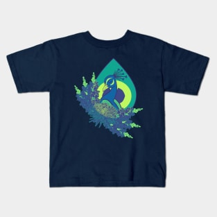 Floral Peacock Kids T-Shirt